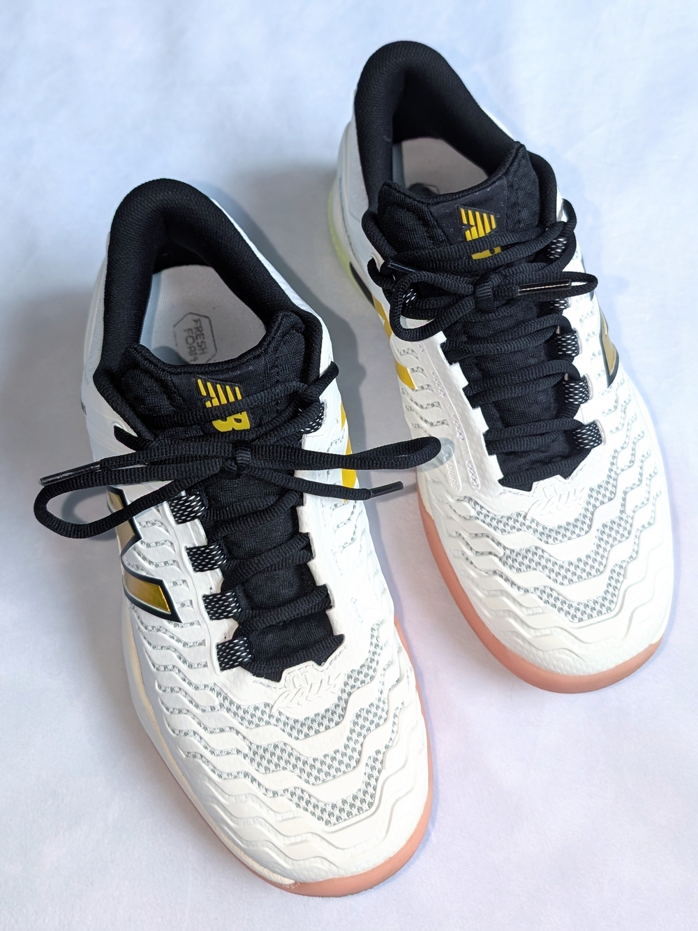 New Balance CT Rally Tennis Pickleball Shoes White Yellow Sz 9.5M / 11W